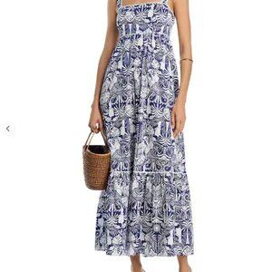 White lotus x aqua Floral Blue and White Women's Dress